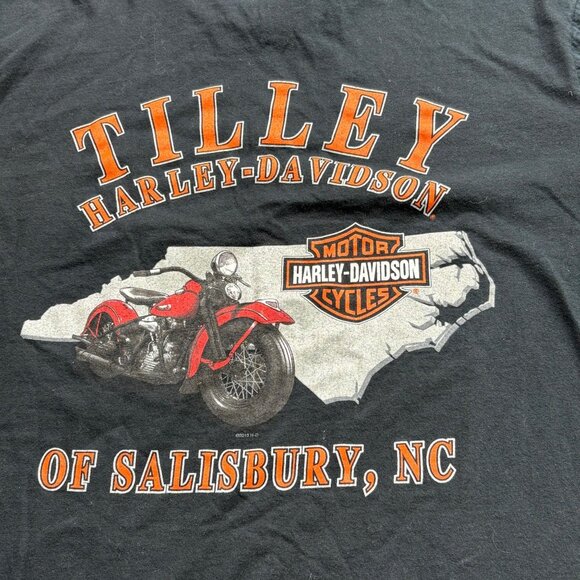Harley-Davidson T Shirt Mens Large Black Tilley‎ Salisbury NC Graphic Grunge - Picture 6 of 10